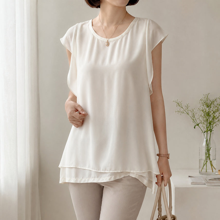 [BUNJANG] Kenneth Lady Layered Sleeveless Blouse / [85]케네스레이디 레이어드 민소 블라우스