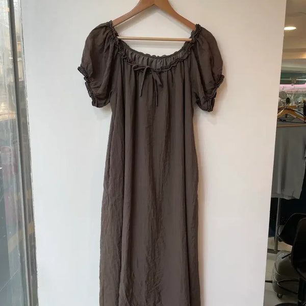 [BUNJANG] Puff Sleeve Chiffon Dress / 퍼프소매 쉬폼 원피스