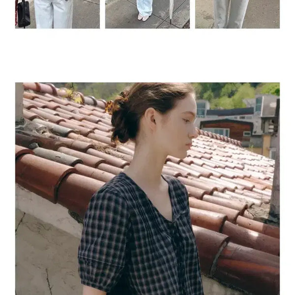 [BUNJANG] For You On Aran Cotton Puff Blouse / 포유온 aran cotton puff blouse