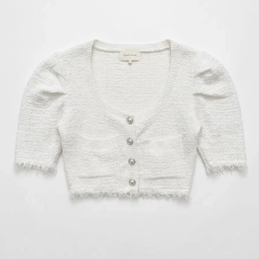 [BUNJANG] Endorphin Women's Tweed Cardigan White / 여성F/ 엔돌핀 국내제작 트위드 가디건 화이트