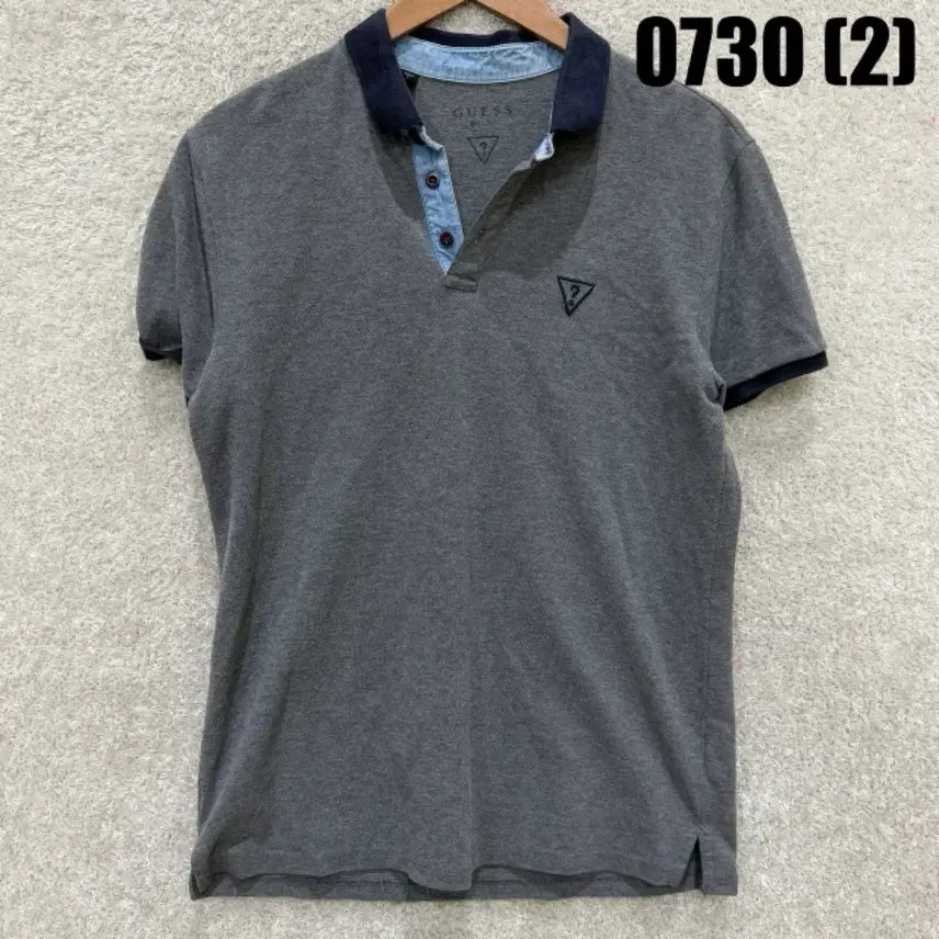 [BUNJANG] Guess Mélange Gray Short-Sleeve Polo T-Shirt Size L / 게스 반팔 카라티 멜란지 그레이 L