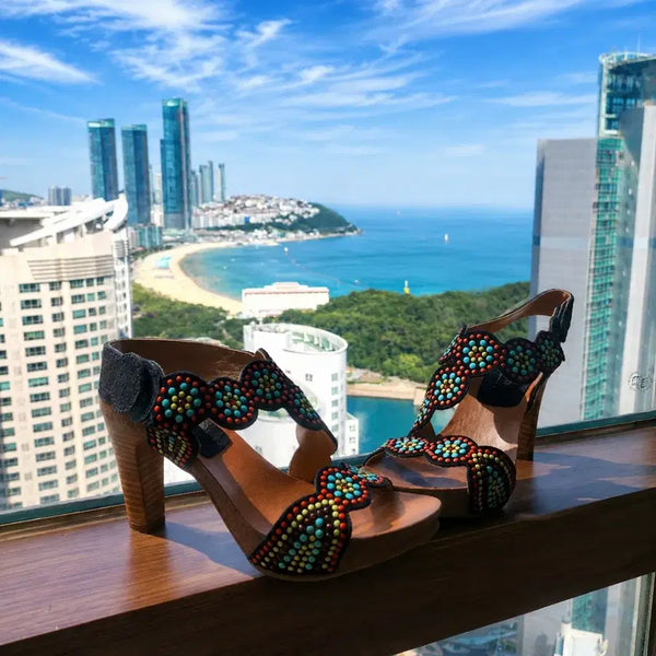 [BUNJANG] Philippe Charles Handmade Spanish Studded Heeled Sandals (Size 36) / 필리프 샤를(Philippe Charles) 스페인 수제 샌들 36사이즈