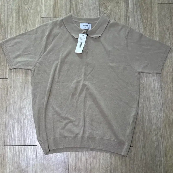 [BUNJANG] TOPI Short Sleeve Knit Beige M / 토피 반팔 니트 베이지