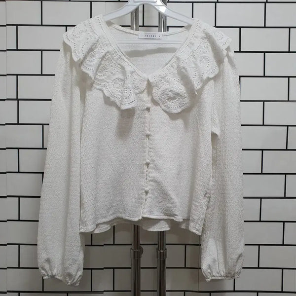 [BUNJANG] Lace Collar Cardigan / 형-15 레이스 카라 가디건