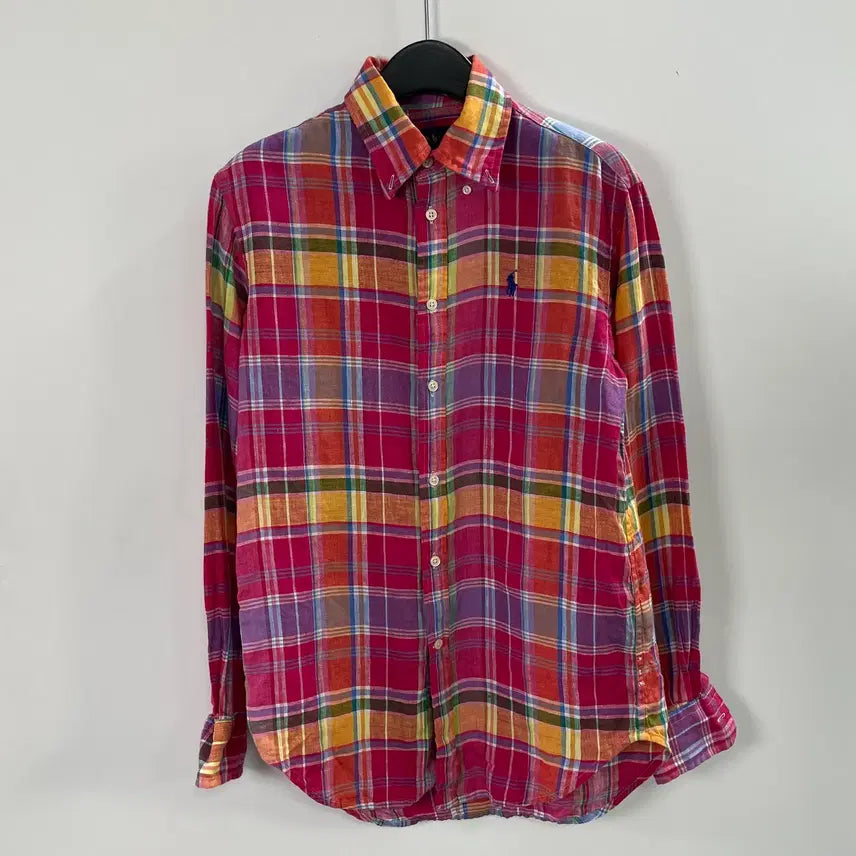 [BUNJANG] Polo Ralph Lauren Check Linen Shirt / 폴로 랄프로렌 체크 린넨 셔츠  (on.1550)