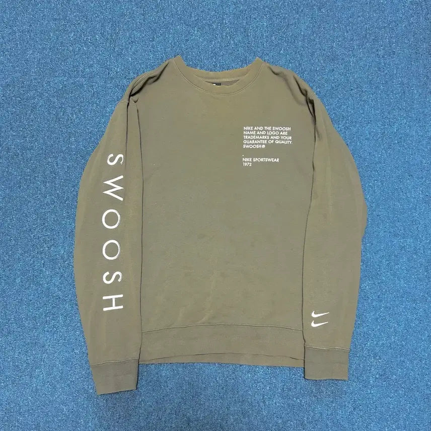 [BUNJANG] Nike Swoosh Sweatshirt Khaki XL / 나이키 스우시 맨투맨 카키 XL