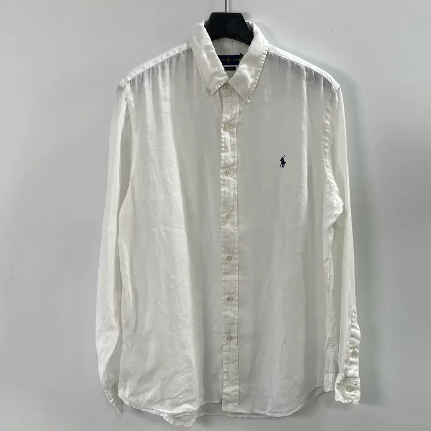 [BUNJANG] Polo Ralph Lauren White Linen Shirt / 폴로 랄프로렌 화이트 린넨 셔츠 (on.1552)