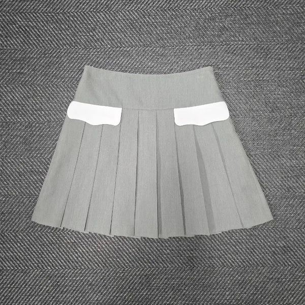[BUNJANG] Satin Pleated Mini Skirt with Built-in Shorts / 샤틴 플리츠 미니스커트 이너바지