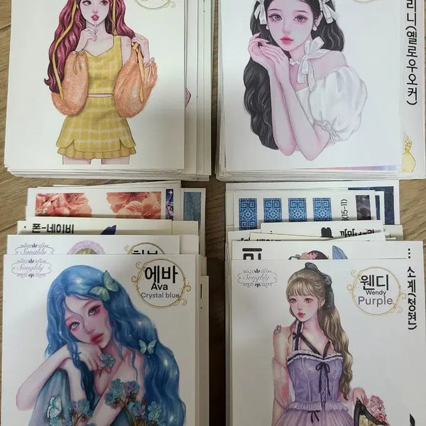 [BUNJANG] Bundle Set: 130 pcs Non-Duplicate Character & Background Ins Stickers (Omel, Siwol Tokki, Songvely, etc.) / 130장 무중복 인물,배경 인스 스티커 일괄 (오멜, 시월토끼, 송블리 등)