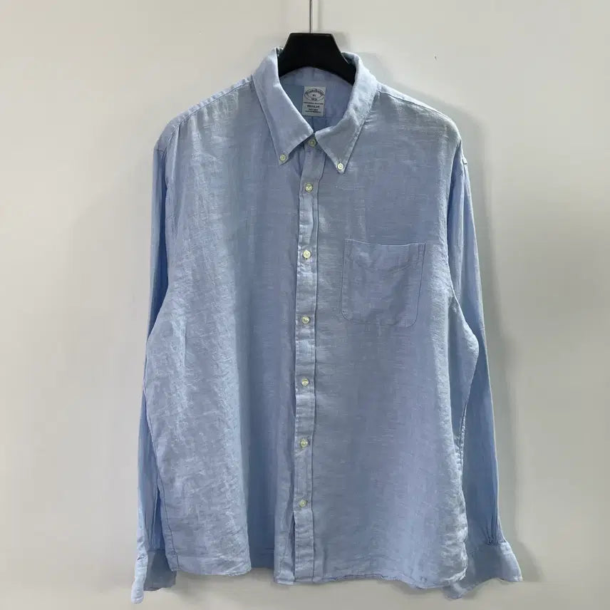 [BUNJANG] Brooks Brothers Sky Blue Linen Shirt / 브룩스 브라더스 스카이블루 린넨 셔츠  (on.1553)
