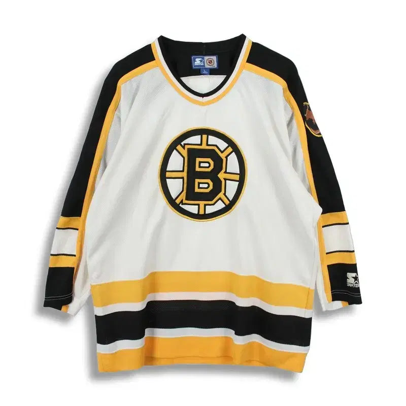 [BUNJANG] Starter Boston Bruins 90's Hockey Jersey Long Sleeve T-Shirt Men's L / 스타터 (MEN - L) 폴리 90's 보스턴 브루인스 하키 유니폼 긴팔 티셔츠