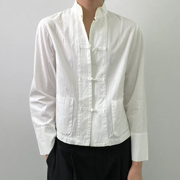 [BUNJANG] Comme des Garçons 16ss Cotton Broad Mandarin Collar Shirt Size S / 16ss 꼼데가르송 코튼 브로드 차이나 카라 셔츠 S