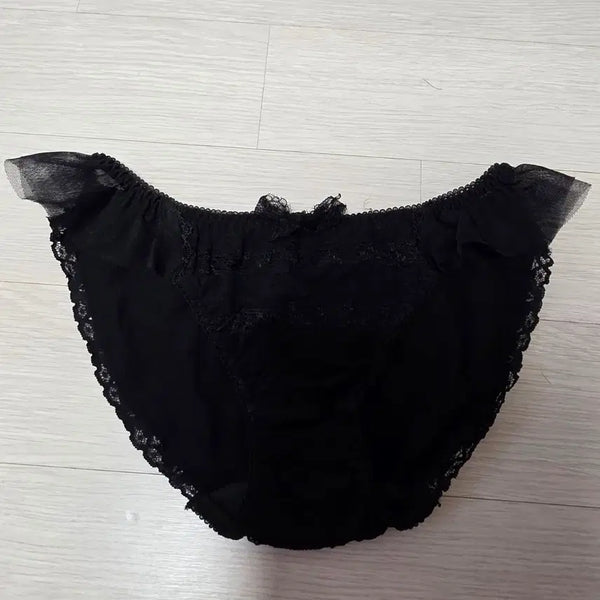 [BUNJANG] Women's Black Lace Thong Panties / 블랙 레이스 끈팬티
