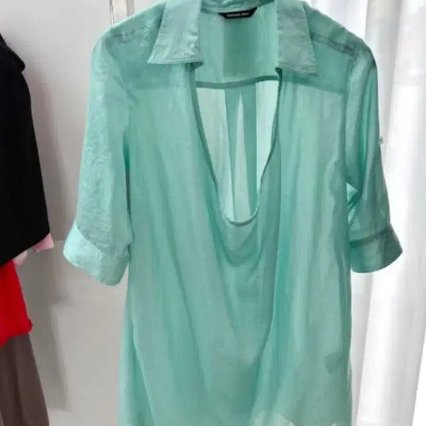 [BUNJANG] Drape Mint Shirt / 드레이프 민트셔츠