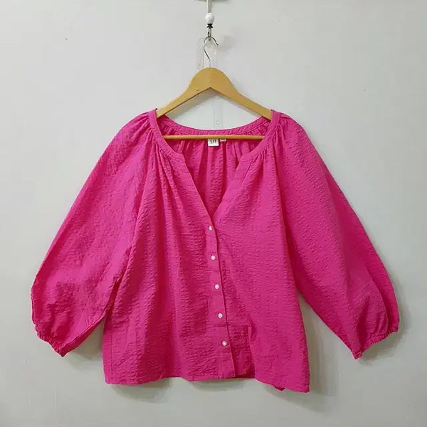 [BUNJANG] GAP Shirring Blouse Magenta / GAP 셔링 블라우스 마젠타