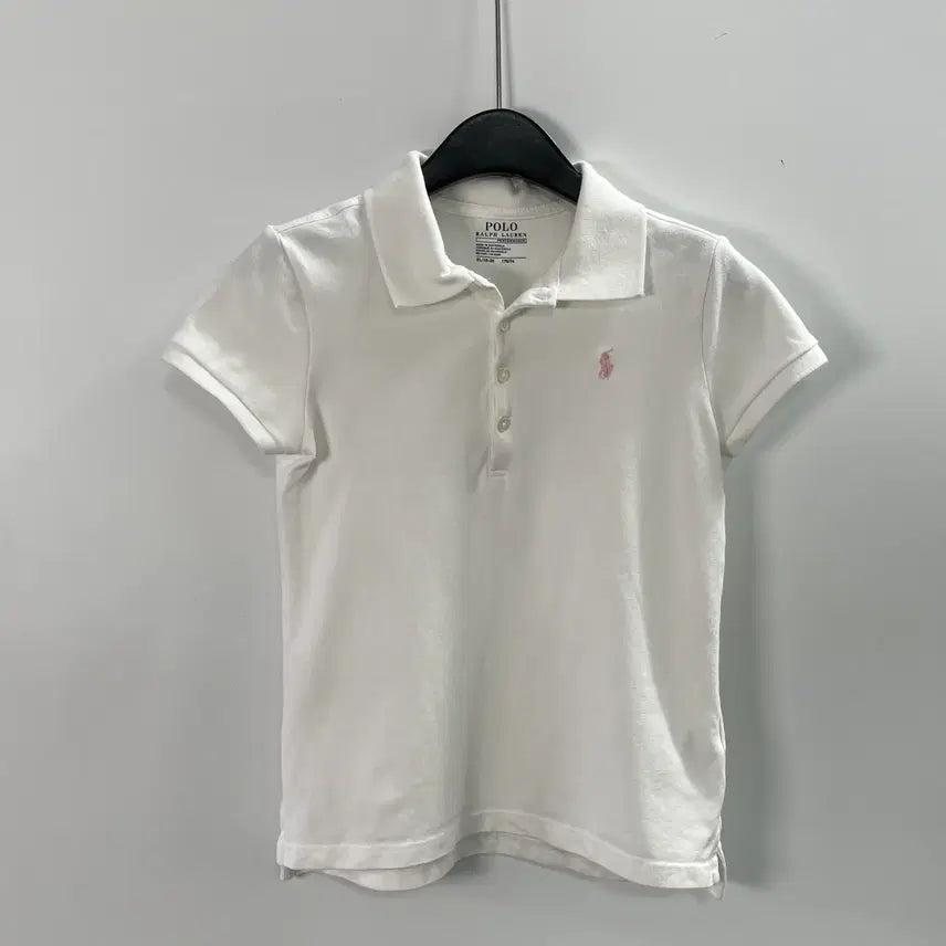 [BUNJANG] Polo Ralph Lauren Girls White Short Sleeve Polo Shirt XL / 폴로 랄프로렌 화이트 반팔 카라티  (on.1555)