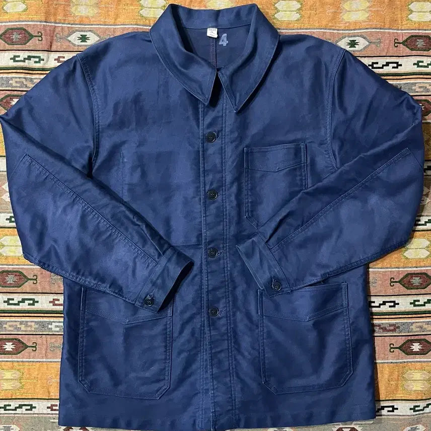 [BUNJANG] Le Travailleur Gallais Moleskin French Work Jacket Blue Size 4 / 르트라바유갈리스 프렌치워크자켓 몰스킨 블루 4사이즈