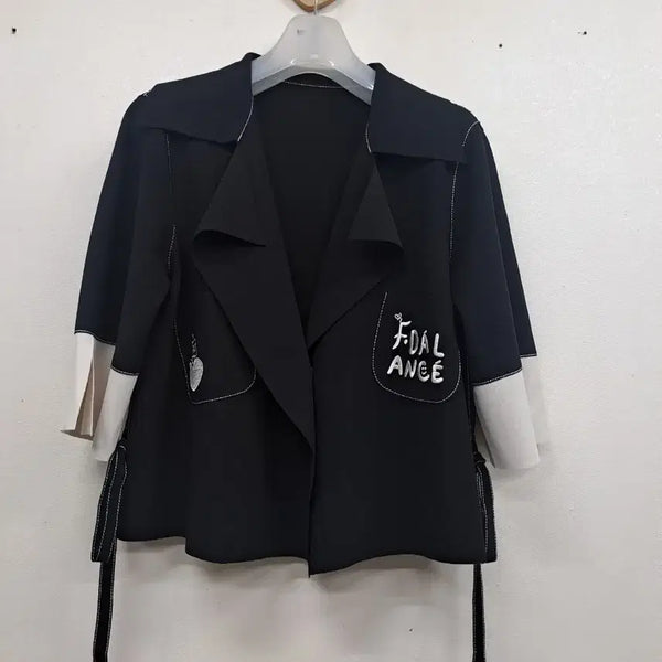 [BUNJANG] Summer Jacket with Embroidered Detail - Black/White / 여름자켓/작77/새상품(재고이월상품)