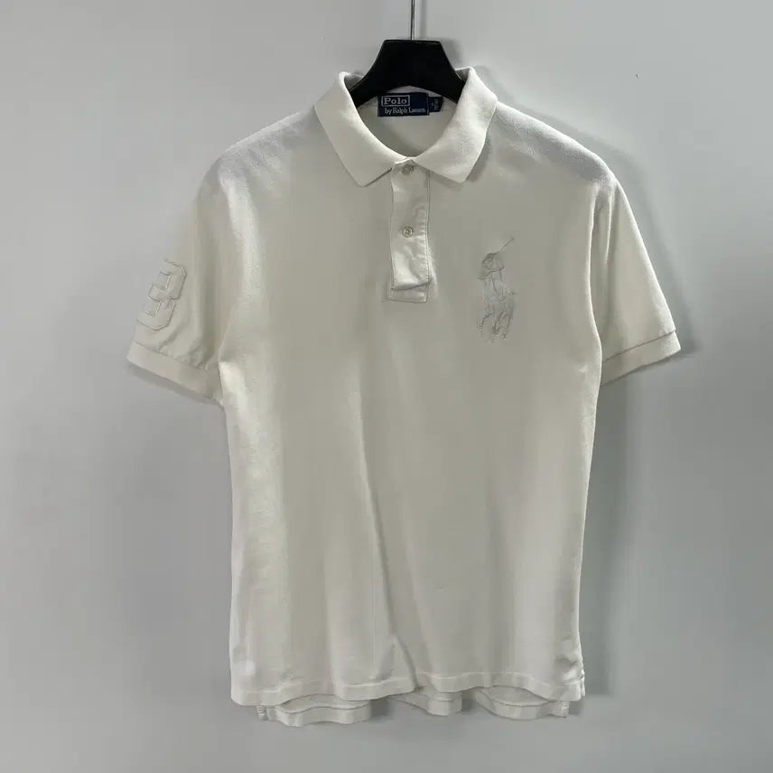 [BUNJANG] Polo Ralph Lauren Big Pony White Short Sleeve Polo Shirt M / 폴로 랄프로렌 빅포니 화이트 반팔 카라티  (on.1556)