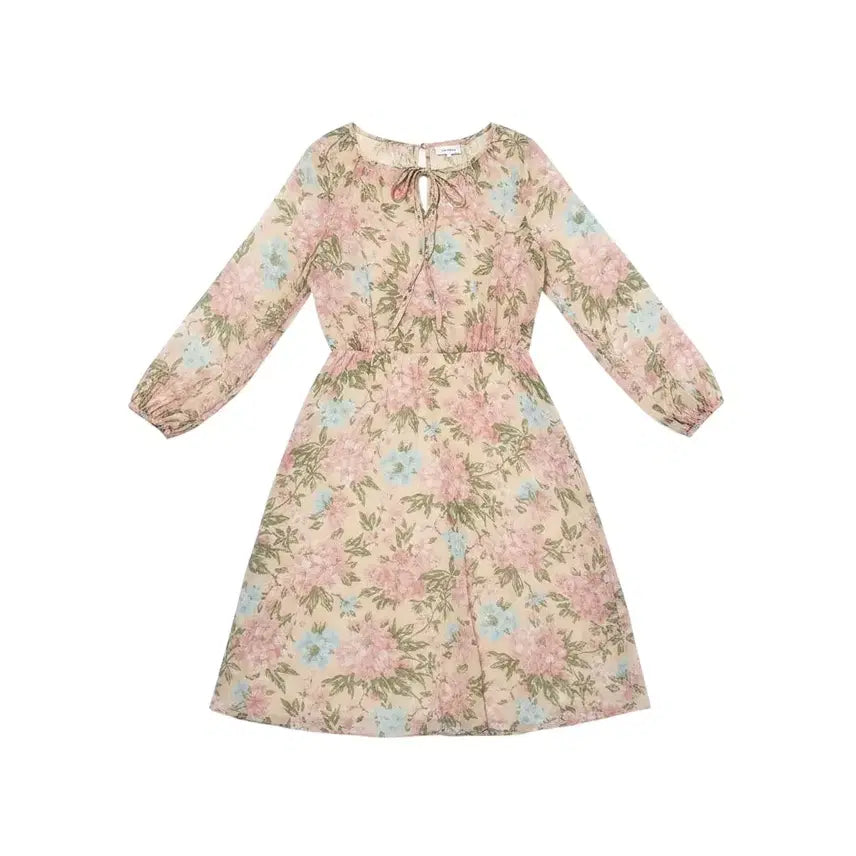 [BUNJANG] Women's Ivory Banding Floral Dress / 여성F/ 아이보리 밴딩 플로럴 원피스