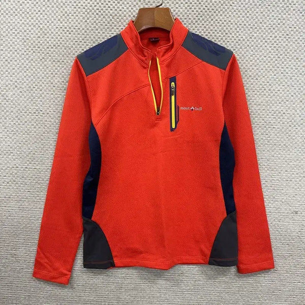 [BUNJANG] Montbell Half-Zip Long Sleeve Hiking T-Shirt Size S / 몽벨 등산 반집업 긴팔티 S H00529