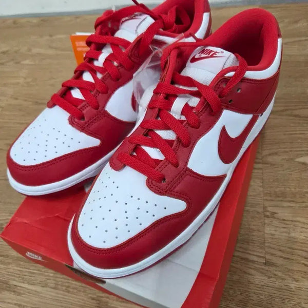 [BUNJANG] Nike Dunk Low Retro Red White Sneakers / 나이키 덩크 로우 레트로 레드 화이트