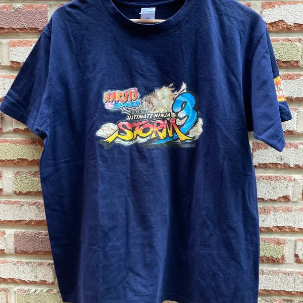 [BUNJANG] Bandai Namco Naruto Shippuden: Ultimate Ninja Storm 3 Official Promotion T-Shirt (Navy, Size M) / [M] 반다이 남코 나루토 질풍전 나루티밋 스톰 3 프로모 반팔 티셔츠