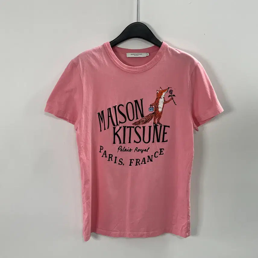[BUNJANG] Maison Kitsuné x Olympia Le-Tan Pink T-Shirt / 메종키츠네 X 올림피아 르 탱 핑크 반팔티  (on.1558)