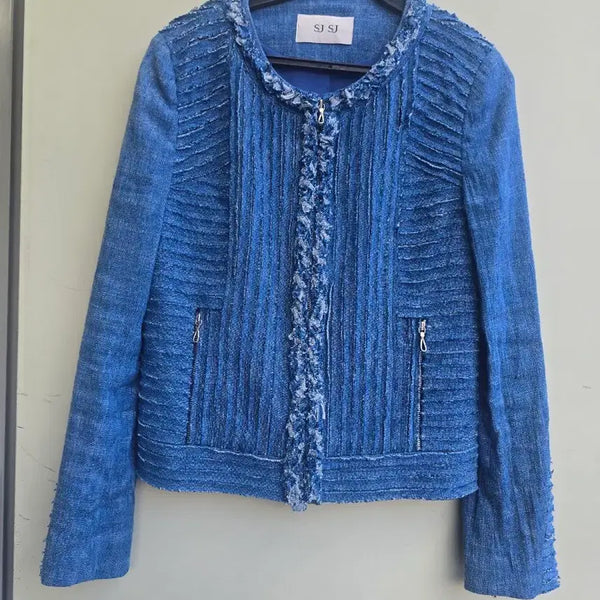 [BUNJANG] SJSJ Linen Blend Fringe Detail Jacket / SJSJ 마 자켓