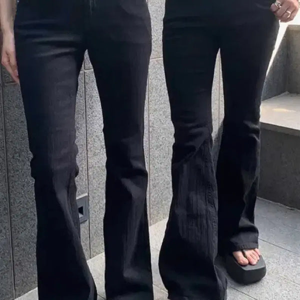 [BUNJANG] OOTJ Black Bootcut Denim Pants / OOTJ 블랙 부츠컷 데님 팬츠