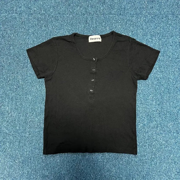 [BUNJANG] Deariest Nylon Cotton Short Sleeve T-Shirt / 디어리스트 나일론 면 반팔티
