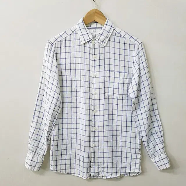 [BUNJANG] Uniqlo Linen 100% Check Shirt / 유니클로 린넨 100% 체크 셔츠