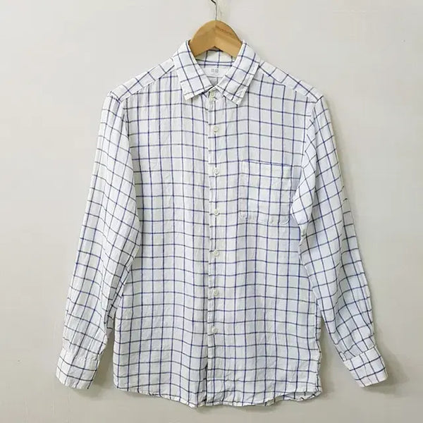 [BUNJANG] Uniqlo Linen 100% Check Shirt / 유니클로 린넨 100% 체크 셔츠