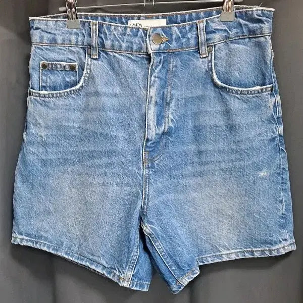[BUNJANG] ZARA Blue Denim High-Waisted Shorts / 자라(ZARA) 블루 데님 하이웨이스트 반바지