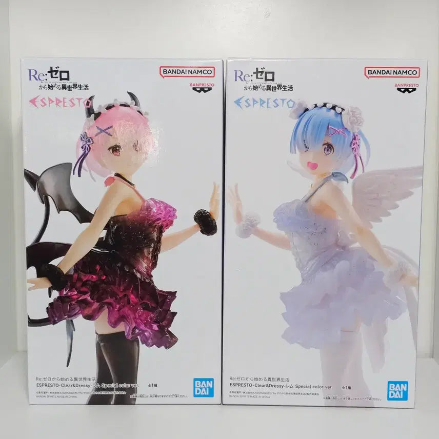 [BUNJANG] Re:Zero Rem & Ram Angel Devil Espresso Special Clear & Dressy Figure Set (Sealed) / 미개봉 일괄 리제로 렘 람 엔젤 천사 악마 피규어 에스프레스토 clear&dressy 스페셜컬러 클리어 드레시