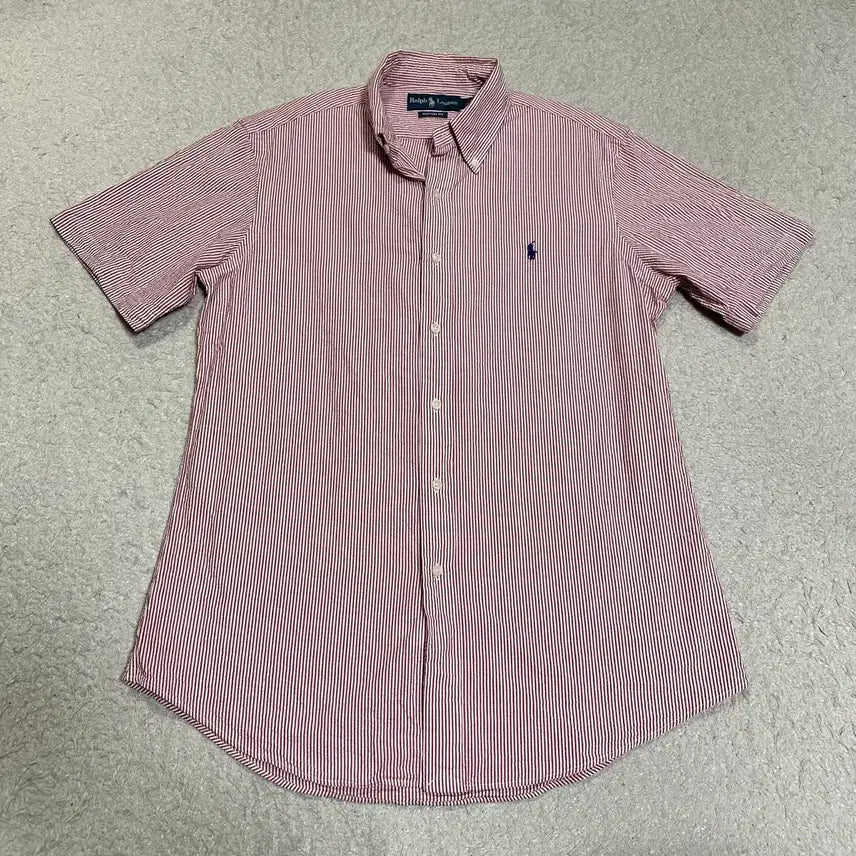 [BUNJANG] Polo Ralph Lauren Seersucker Striped Short-Sleeve Shirt - Medium / 폴로 랄프로렌 시어서커 반팔 셔츠 스트라이프 m