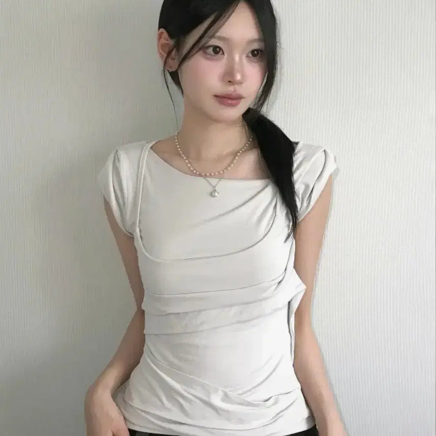 [BUNJANG] Flare Up Layered Bustier Sleeveless T-Shirt / 플레어업 레이어드 뷔스티에 티셔츠 슬리브리스