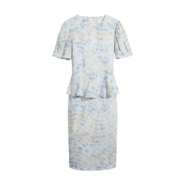 [BUNJANG] Women's Tie-Dye Peplum Dress with Waist Tie / 여성F/ 허리끈 타이다이 페플럼 원피스