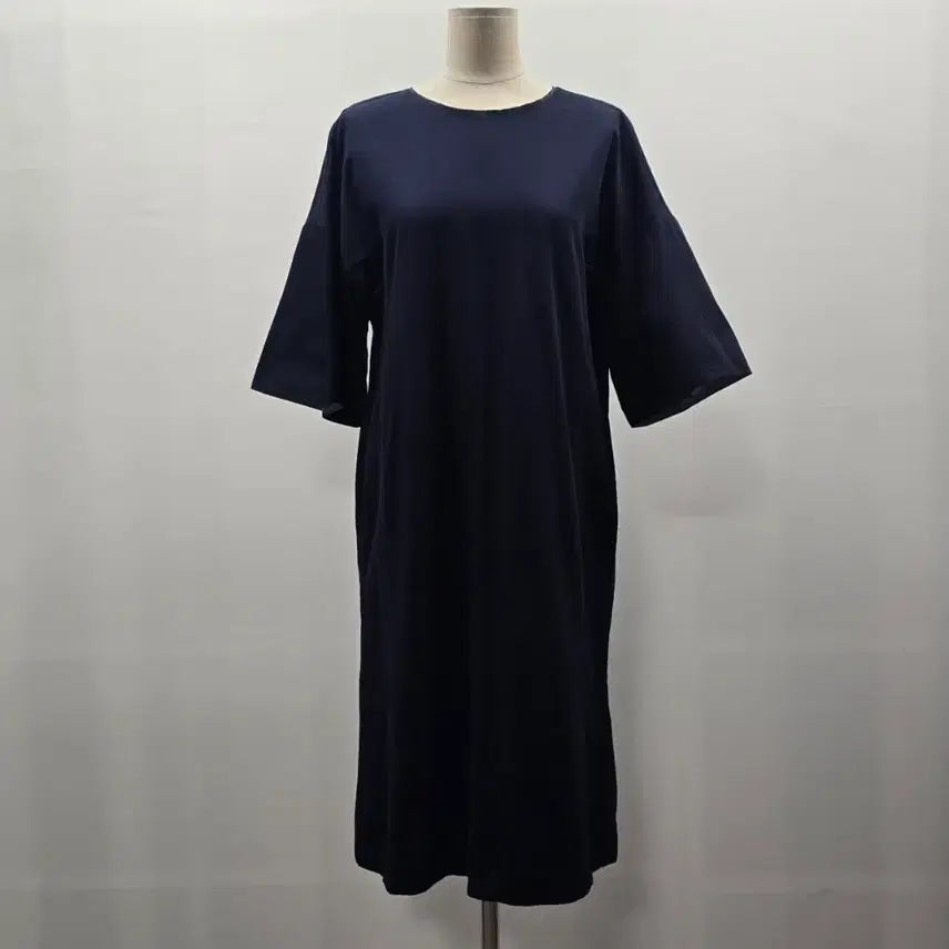 [BUNJANG] Anivee Navy 7-Sleeve Shirring Dress / 1502 Anivee f. 아니베에프 네이비 7부 훌소매 셔링 원피스 66