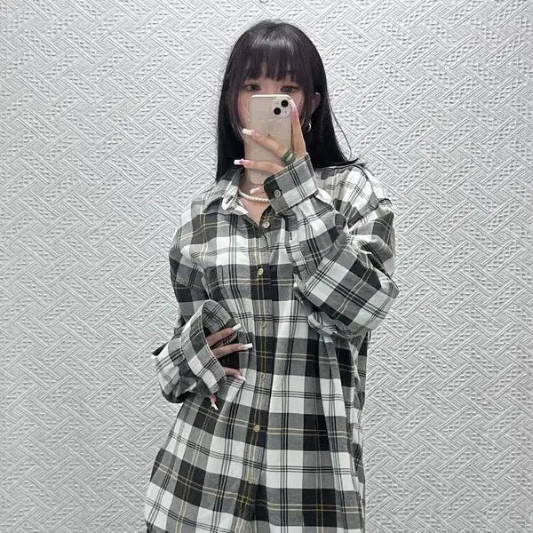 [BUNJANG] Eddie Bauer Country Vintage Oversized Flannel Check Shirt XL / 에디바우어 컨트리 빈티지 오버핏 플란넬 체크 셔츠 XL C13504