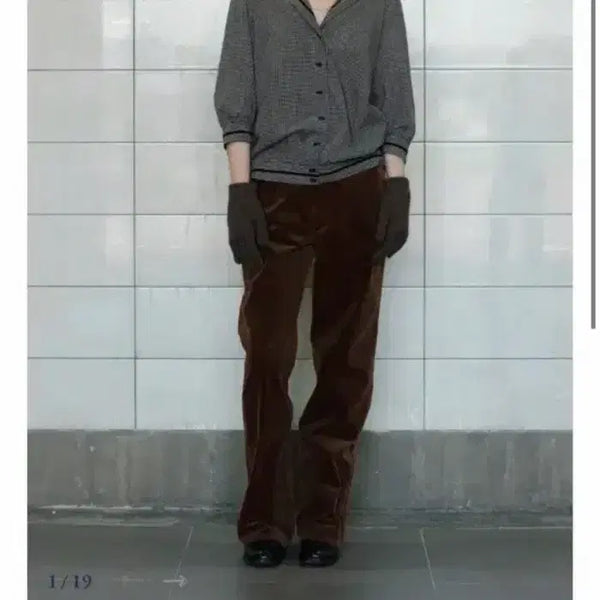 [BUNJANG] VIA PLANAIN Sailor Check Blouse / 비아플레인 세일러 체크 블라우스