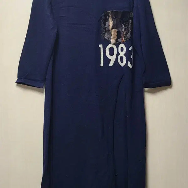 [BUNJANG] Dark Navy Side Slit Long Knit Sweater / [가격끝] 옆트임 롱 니트 사이즈55