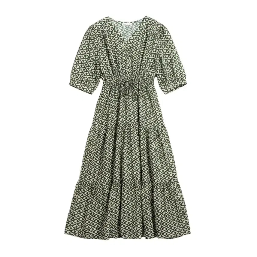 [BUNJANG] Women's V-Neck String Ruffle Dress / 여성F/ 브이넥 스트링 캉캉원피스GN
