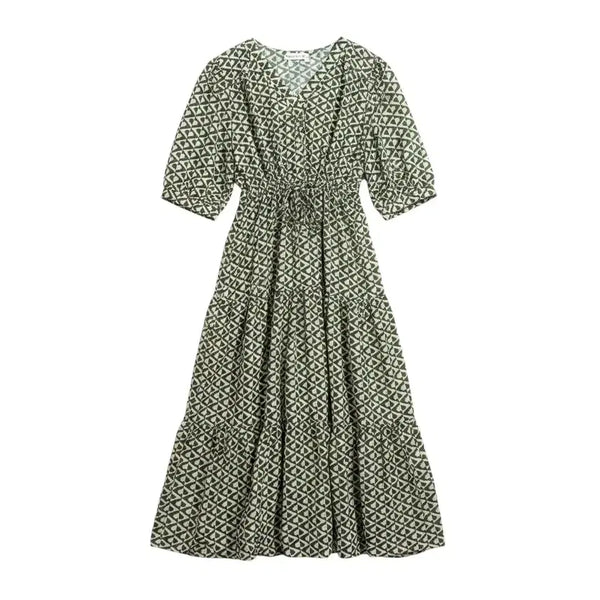 [BUNJANG] Women's V-Neck String Ruffle Dress / 여성F/ 브이넥 스트링 캉캉원피스GN