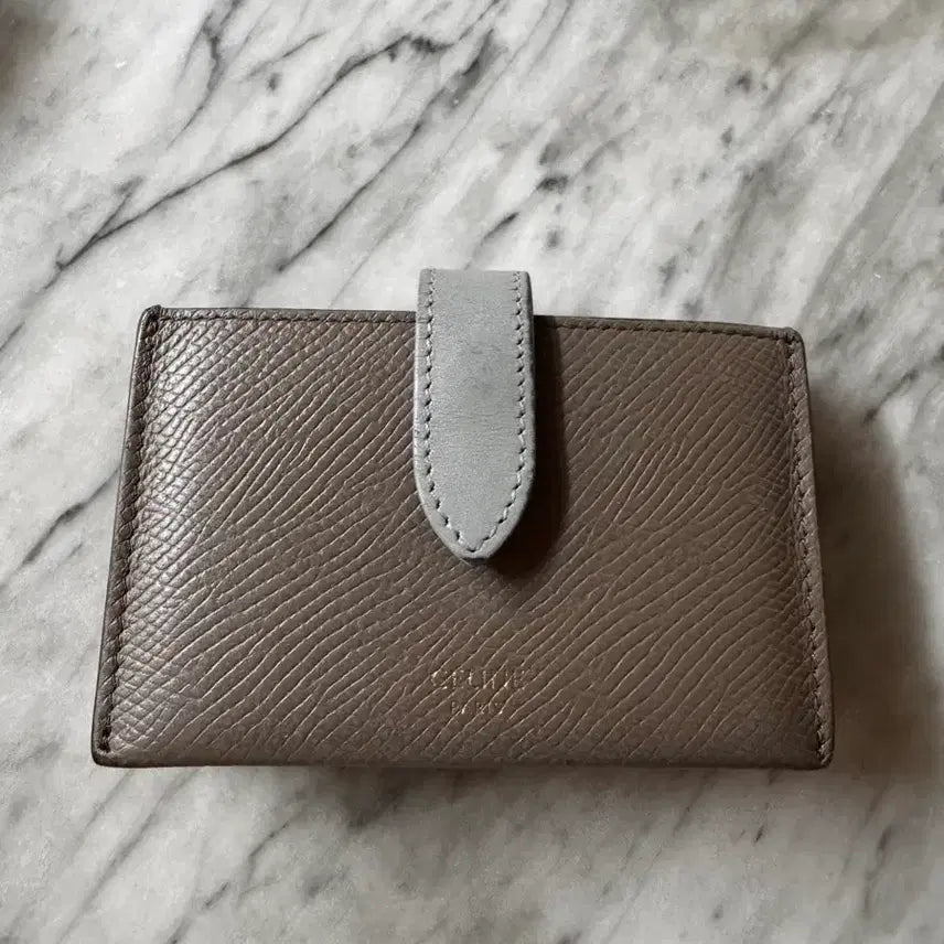[BUNJANG] Celine Accordion Card Holder Grey Mint / 셀린느 아코디언 카드 홀더 그레이민트
