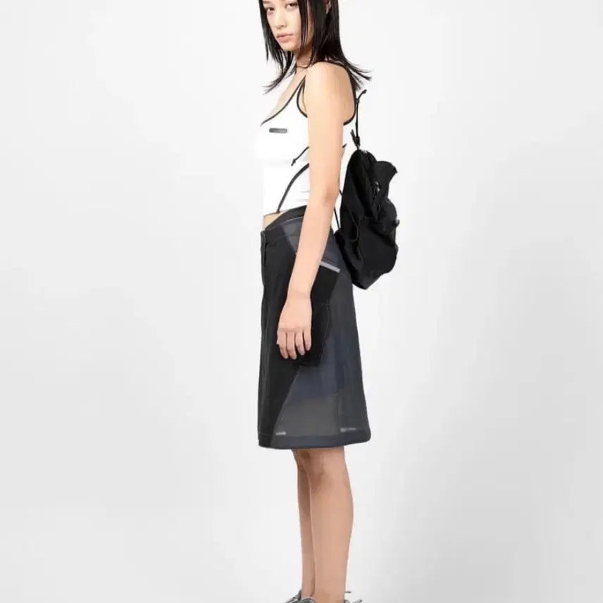 [BUNJANG] Hyein Seo Black Cotton Midi Skirt / 혜인서 블랙 패널 코튼 미디 스커트 Cotton Midi Skirt
