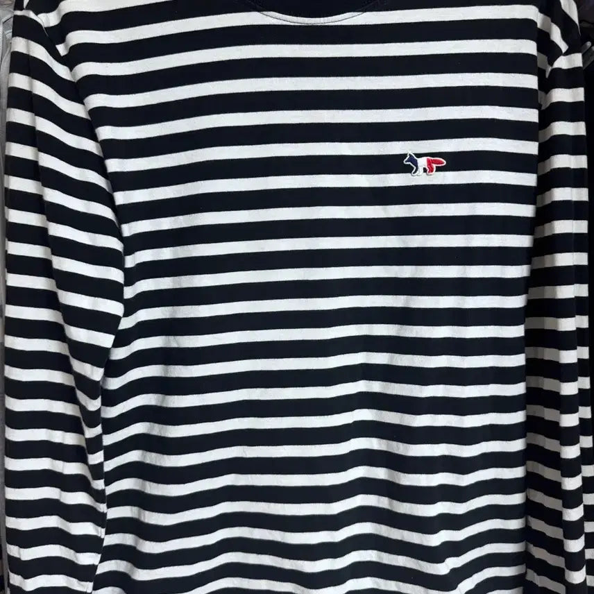 [BUNJANG] Maison Kitsuné Striped T-Shirt Black White / 메종키츠네 스트라이프 티셔츠 블랙 화이트