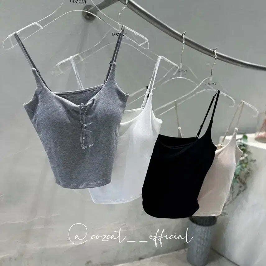 [BUNJANG] Basic Cami Tank Top Set (4 Colors) / 캡나시탑-고퀄