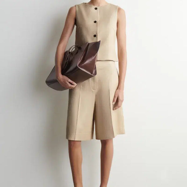 [BUNJANG] COS Longline Tailored Shorts Beige / [새상품] COS 코스 롱라인 테일러드 쇼츠