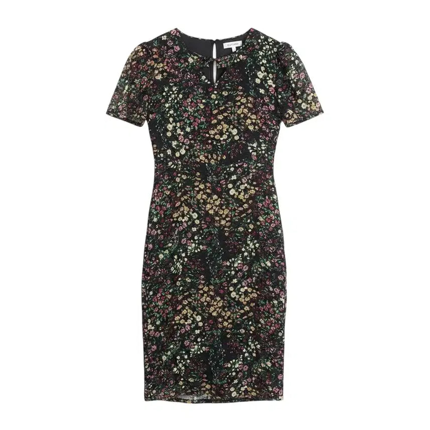 [BUNJANG] Lala Show Floral V-Neck Short Sleeve Dress / 여성F/ 라라쇼 플로럴 브이넥 반팔원피스